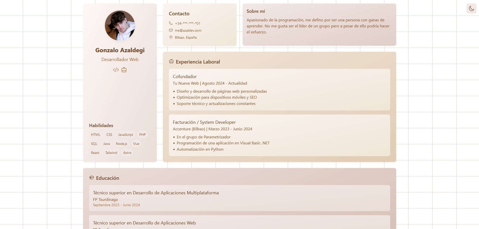 Plantilla Bento Portfolio